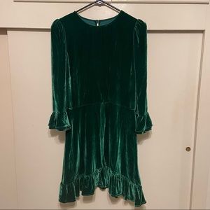 Reformation mountain velvet dress emerald size 8